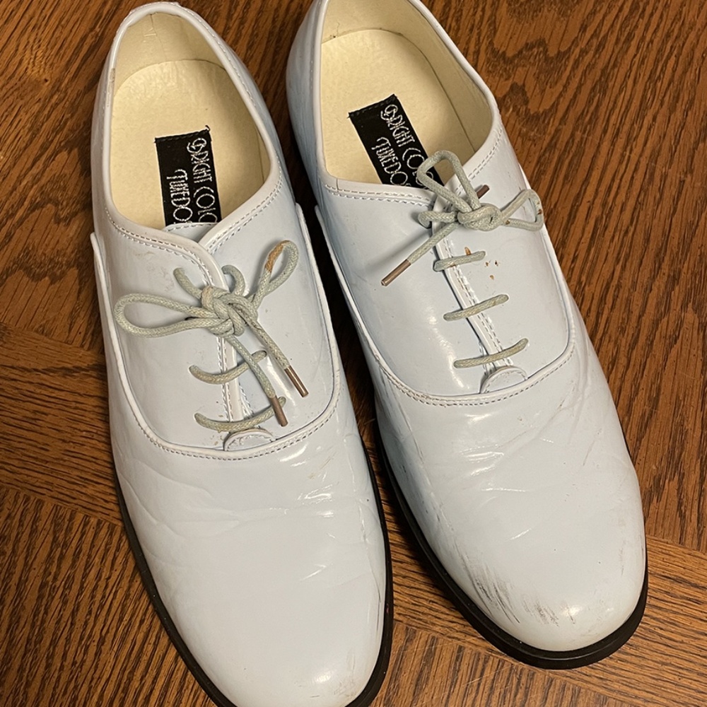 Baby Blue "Dumb and Dumber" novelty Tuxedo Shoes SIZE M (Size 8-9)  pre-owned